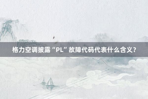 格力空调披露“PL”故障代码代表什么含义？